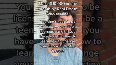 Make $10,000 in one month by Real Estate Wholesaling! 💰 #shorts