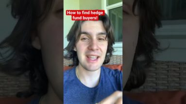 How to find hedge fund buyers! #shorts #youtubeshorts #wholesalingrealestate #realestateinvesting