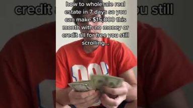 Learn wholesaling for free right here! #wholesalingrealestate #shorts #wholesalinghouses #realestate